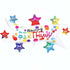 44-Inch Star Burst Cluster Stars Happy Birthday Foil Balloon